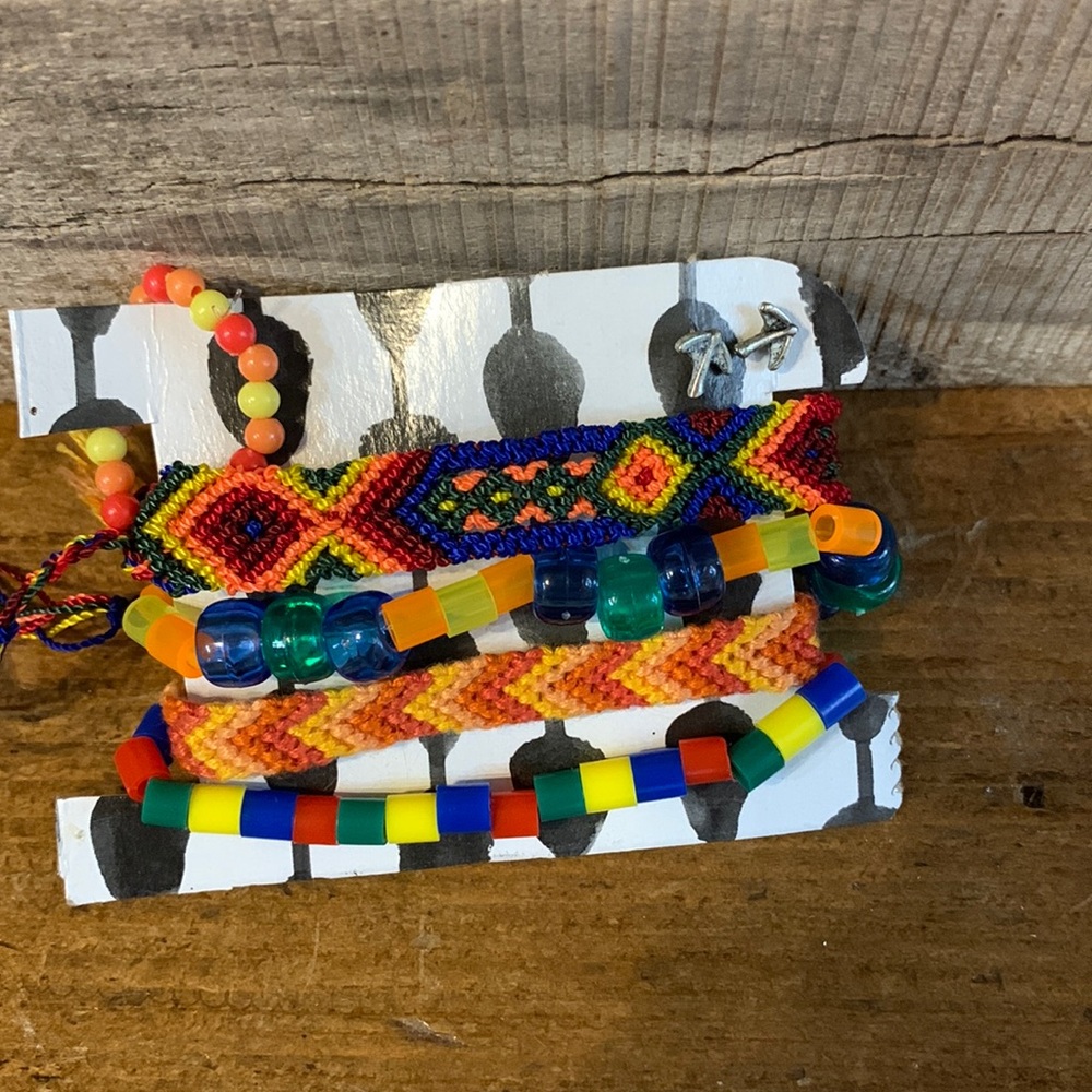 ❗️3/$23 Handmade Aztec Southwestern Boho Beaded Threaded Friendship Jewelry Set